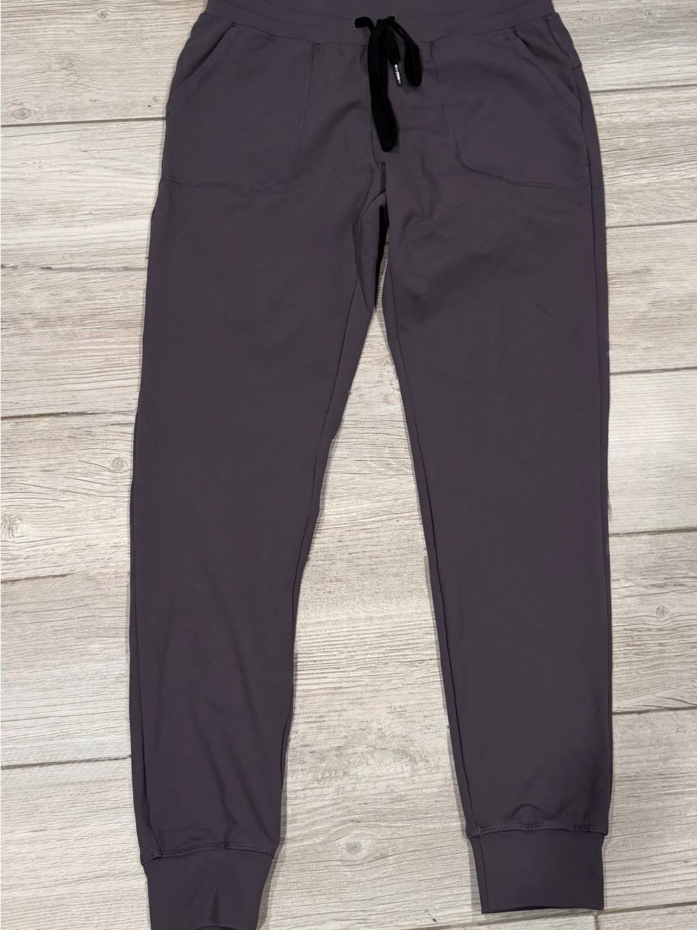 ZYIA Women's Track Joggers in Charcoal with Black Drawstring